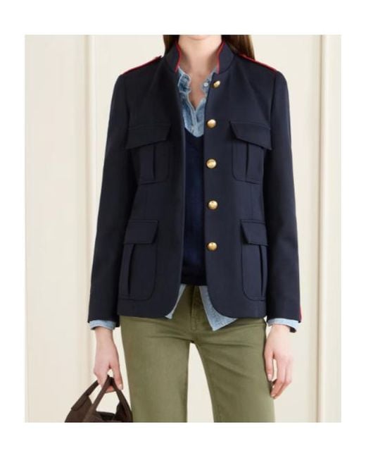 Nili Lotan Blue Silas Wool-Gabardine Jacket