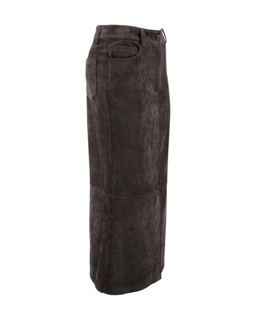 D.exterior Black Long Midi Skirt