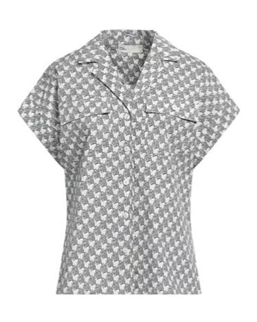 Tory Burch Gray A Plaid Short-Sleeved Shirt