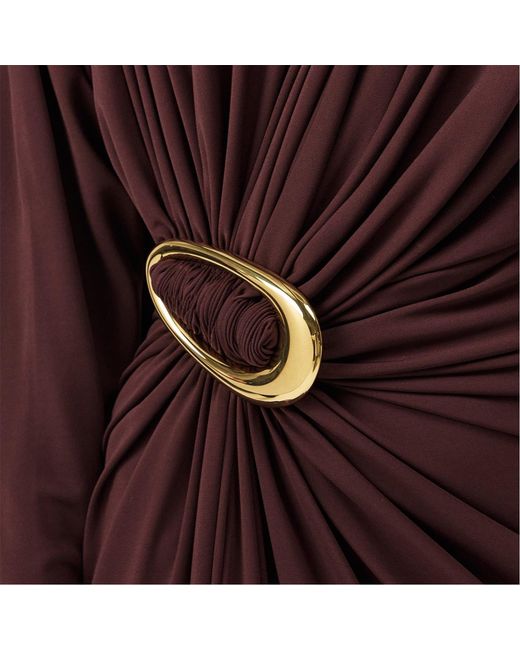 Bottega Veneta Purple Pleated Long-Sleeved Dress