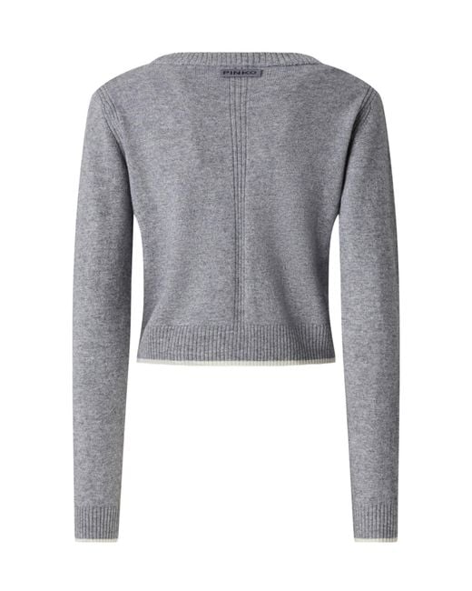 Pinko Gray Cropped Cardigan