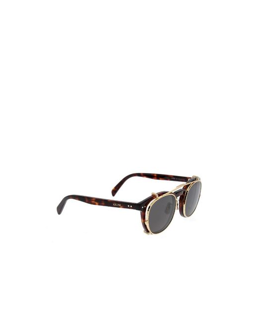 Céline White Removable-Lens Round-Frame Sunglasses for men