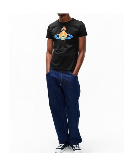 Vivienne Westwood Black Big Orb T-Shirt for men