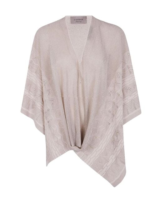 D.exterior Natural Draped Knit Top