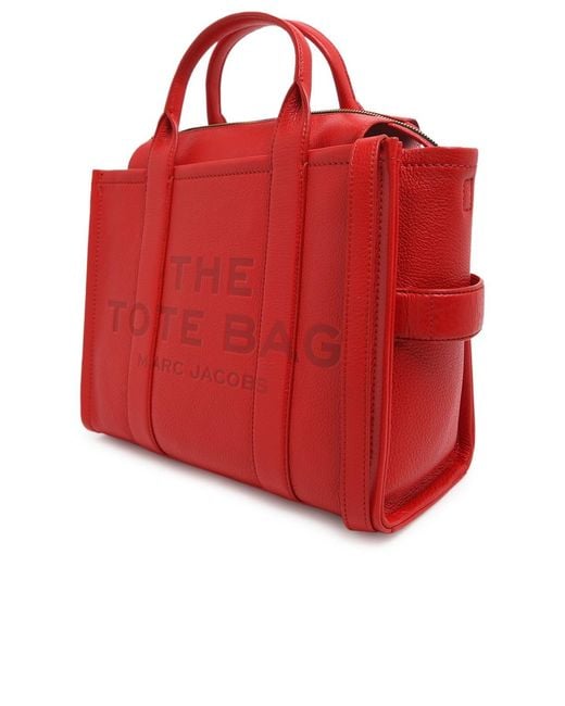Marc Jacobs Red The Medium Logo Tote Bag
