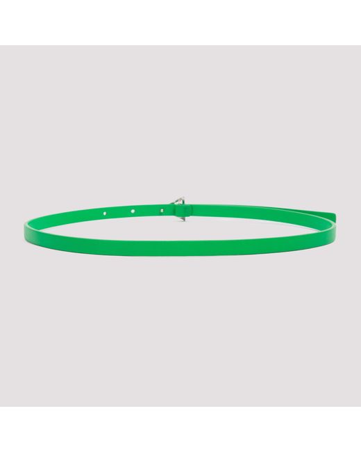Bottega Veneta Green Triangle-Buckle Thin Belt