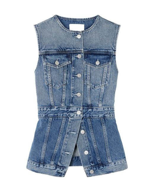 Citizens of Humanity Blue Idalene Paneled Denim Vest