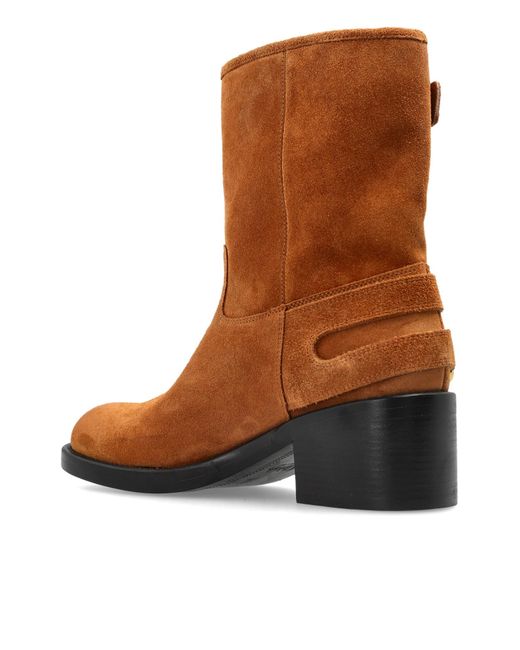 Chloé Brown Chloé Dakota Buckled Ankle Boots