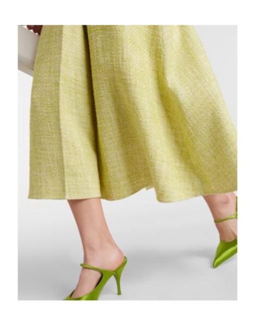 Emilia Wickstead Yellow Fara Cotton-Blend Tweed Midi Dress