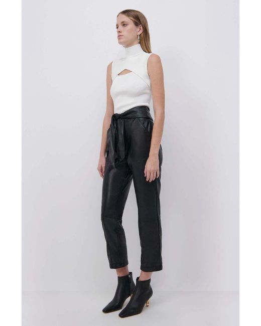 Jonathan Simkhai White Easton Turtleneck Cut Out Top