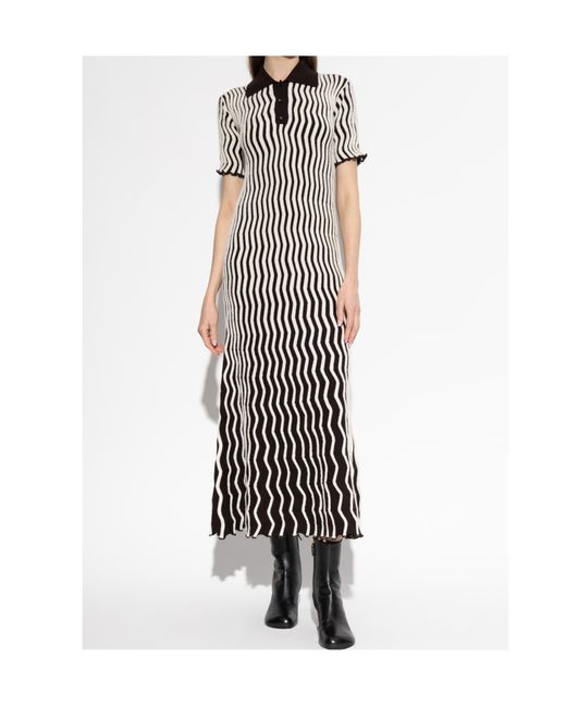 Bottega Veneta White Two-Toned Midi Dress