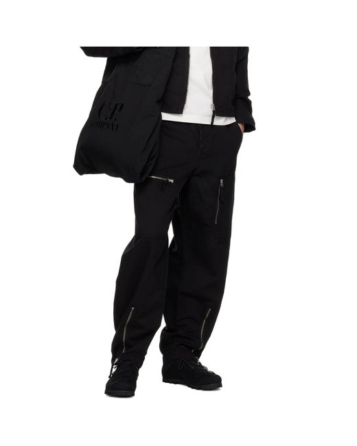 C P Company Black Belt Loops Slacks for men
