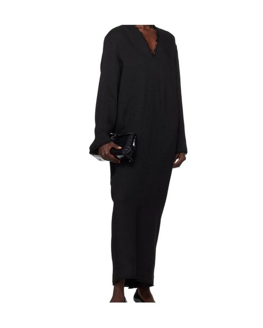 Totême  Black Broad Sablé Maxi Dress