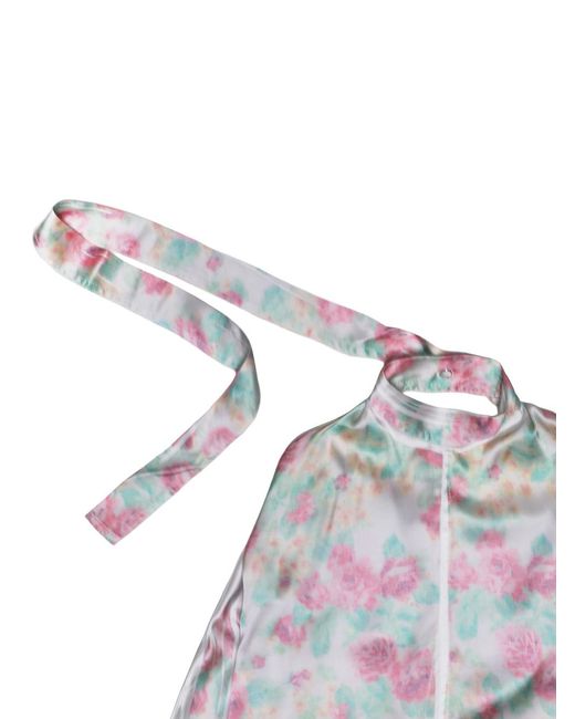 Acne Gray Floral Printed Shirt Dress