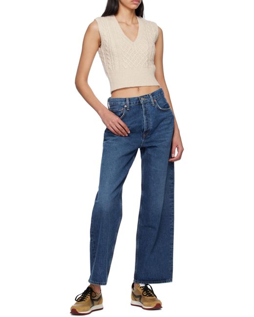 Rag & Bone Natural Cable-Knit V-Neck Vest