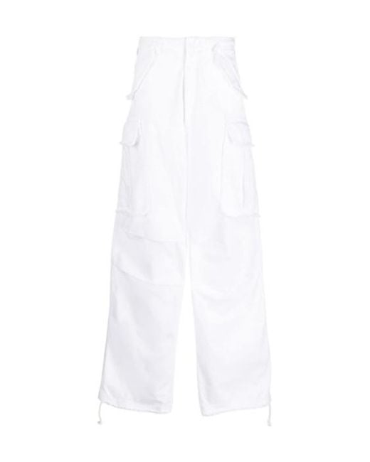 DARKPARK White Ripped-Detail Wide-Leg Trousers
