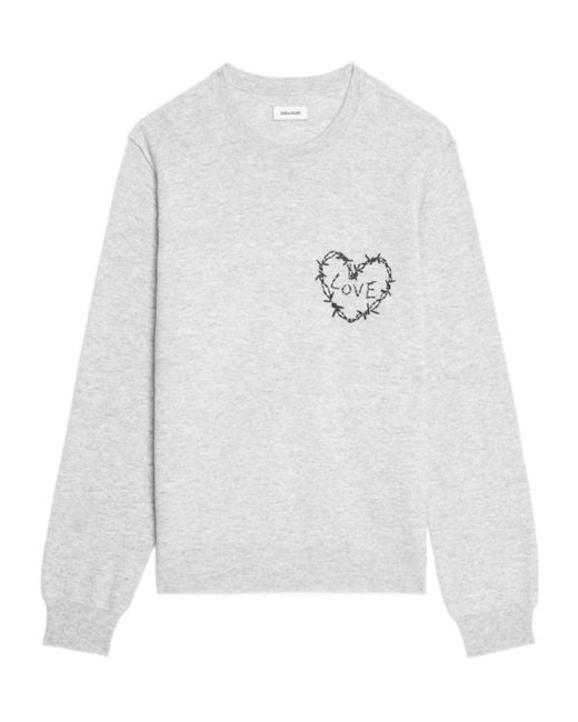 Zadig & Voltaire White Long Sleeve Sweater