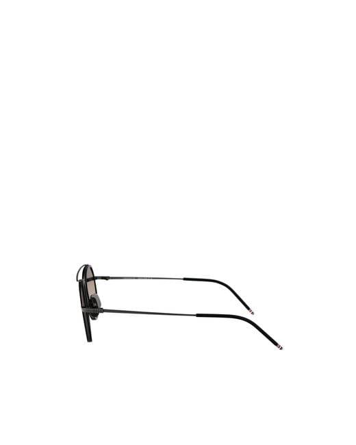 Thom Browne White Eyewear Pilot-Frame Sunglasses for men