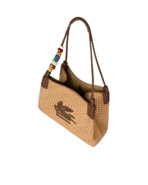 Etro White Woven Shoulder Bag