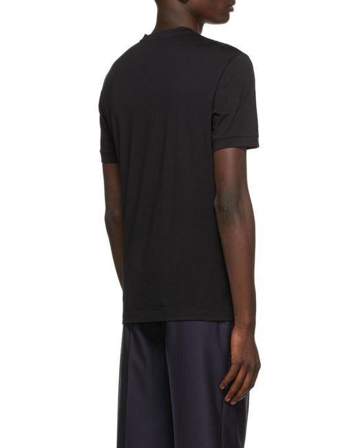 Giorgio Armani Black Logo Printed Crewneck T-Shirt for men