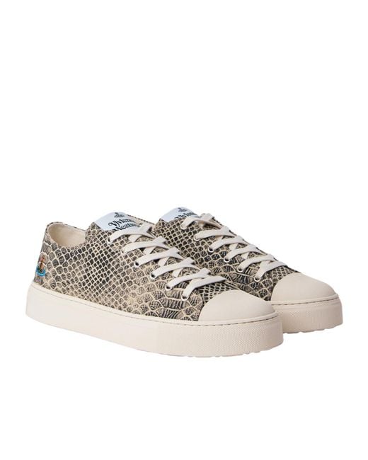 Vivienne Westwood Gray Plimsoll Patterned Low-Tops for men