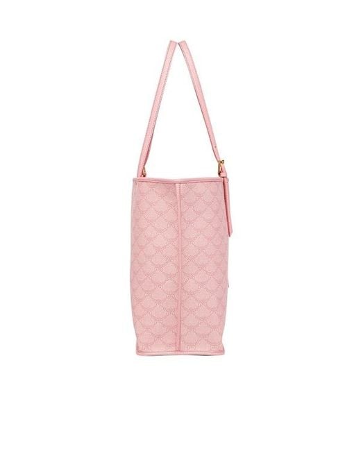 MCM Pink Medium Himmel Lauretos Top Handle Bag