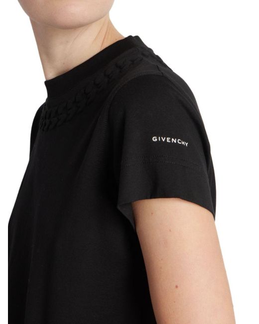 Givenchy Black Embossed Chain Collar Slim-Fit T-Shirt