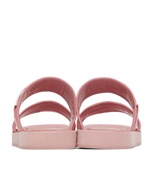 By Far Pink Easy Leather Sandals
