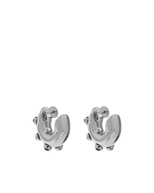 Marni White Studded Hoop Earrings