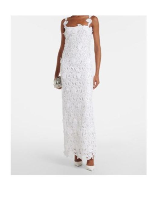 Jonathan Simkhai White Marenna Broderie Anglaise Sequined Gown