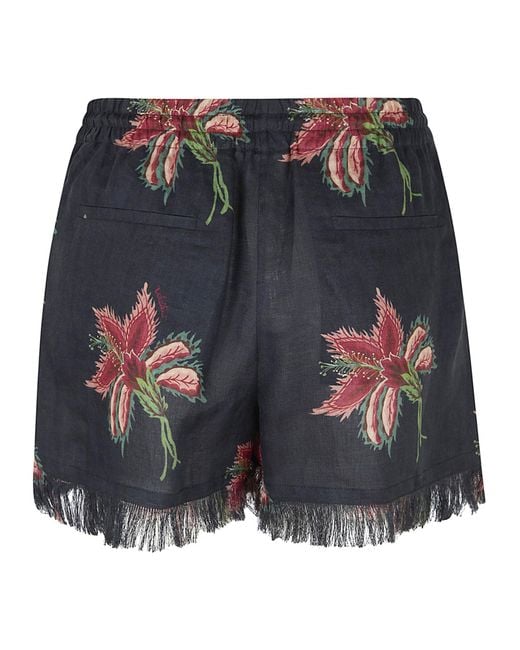 Valentino Multicolor Tassel Detailed Fringed Hem Shorts