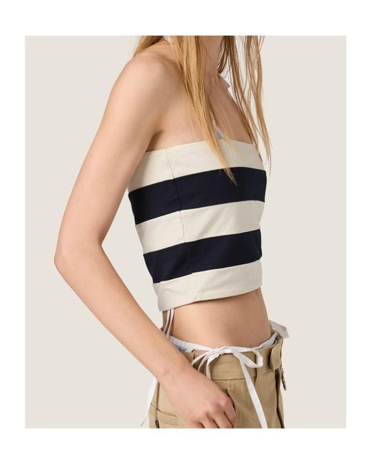 Miu Miu Blue Striped Jersey Top