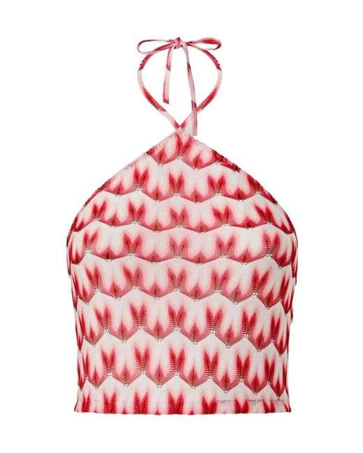 Missoni Red Tie-Front Top