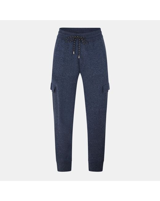 Boss Blue Knit Jogger Pants for men