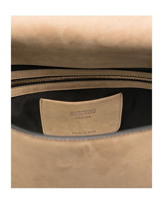 Moschino Natural Flap Shoulder Bag
