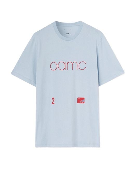 OAMC Blue Logo-Printed Crewneck T-Shirt for men