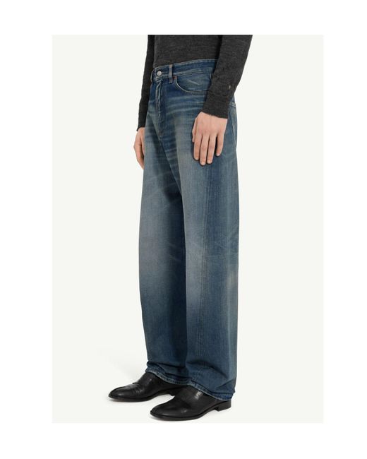 MM6 by Maison Margiela Blue Logo Patch Straight Leg Jeans for men