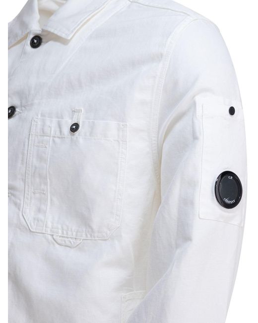 C P Company White Utility Jacket for men