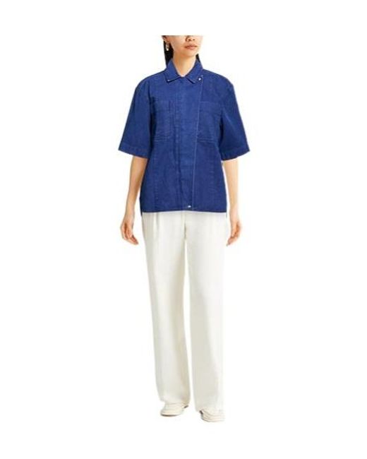 Max Mara Blue Plain Colour Shirts