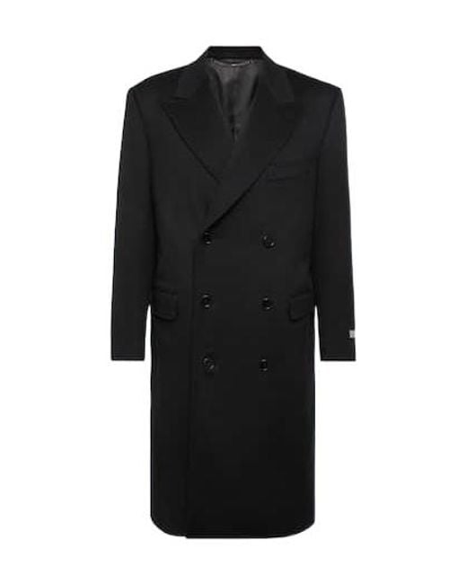 Canali Black Wool And Cashmere Overcoat for men