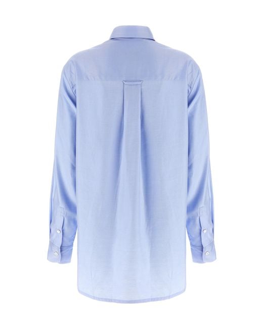 Brioni Blue Buttoned Long-Sleeved Shirt