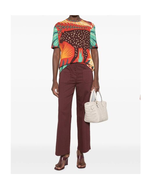 Etro Red Patch-Pocket Trousers