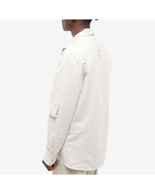 Helmut Lang White Cotton-Linen Twill Shirt for men