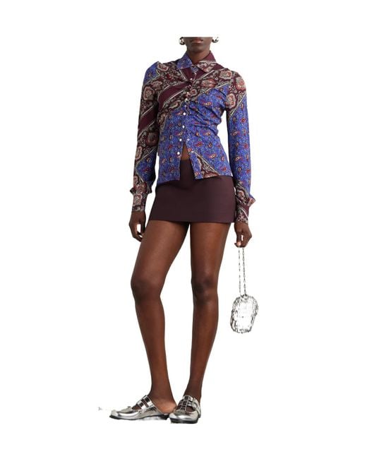 Rabanne Purple Paisley-Print Shirt