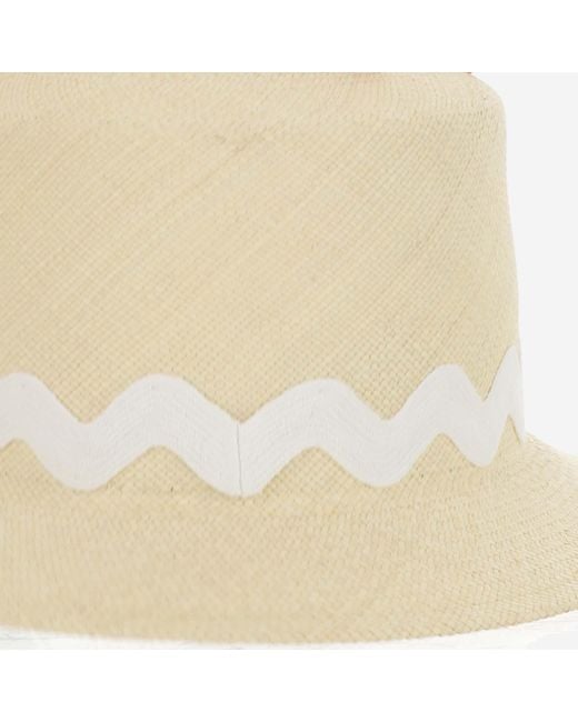 Maison Michel White Logo Plaque Bucket Hat