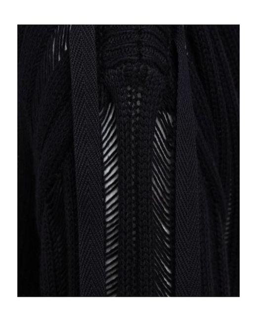 Ann Demeulemeester Black Cotton Blend Cropped Sweater
