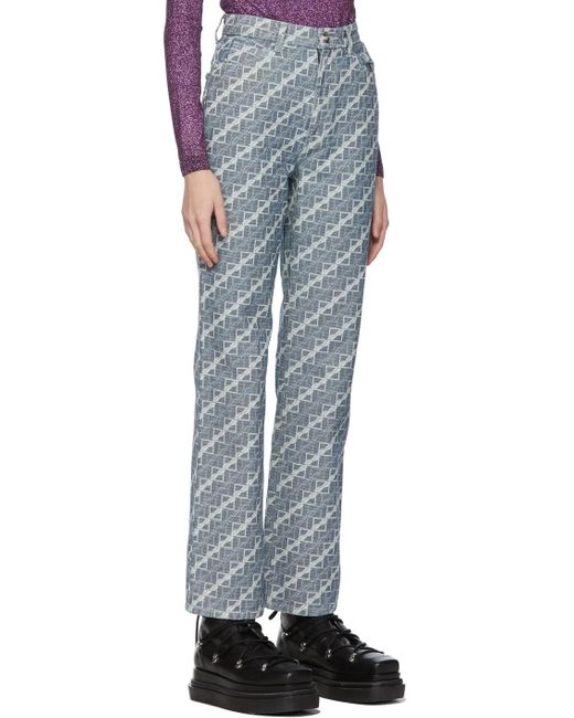 we11done Gray Logo Casual Pants