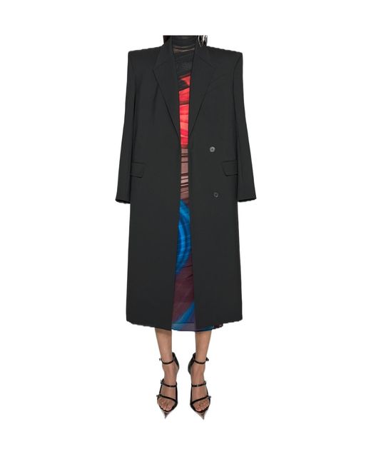 Mugler Blue Wool Coat