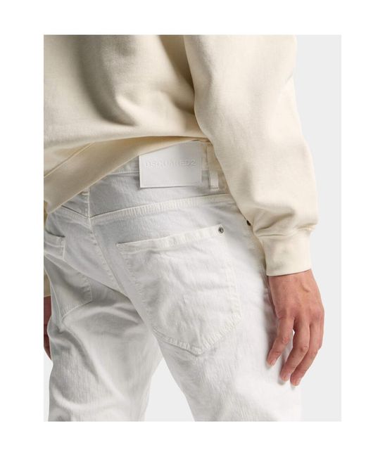 DSquared² White Slim Twist Jeans for men
