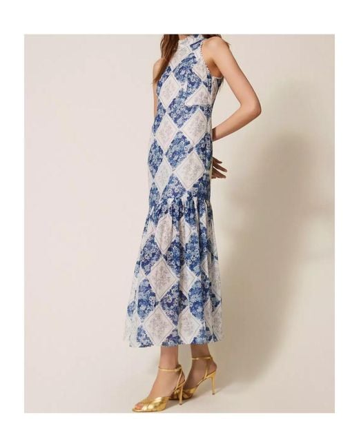 Twinset Blue Floral Print Dress